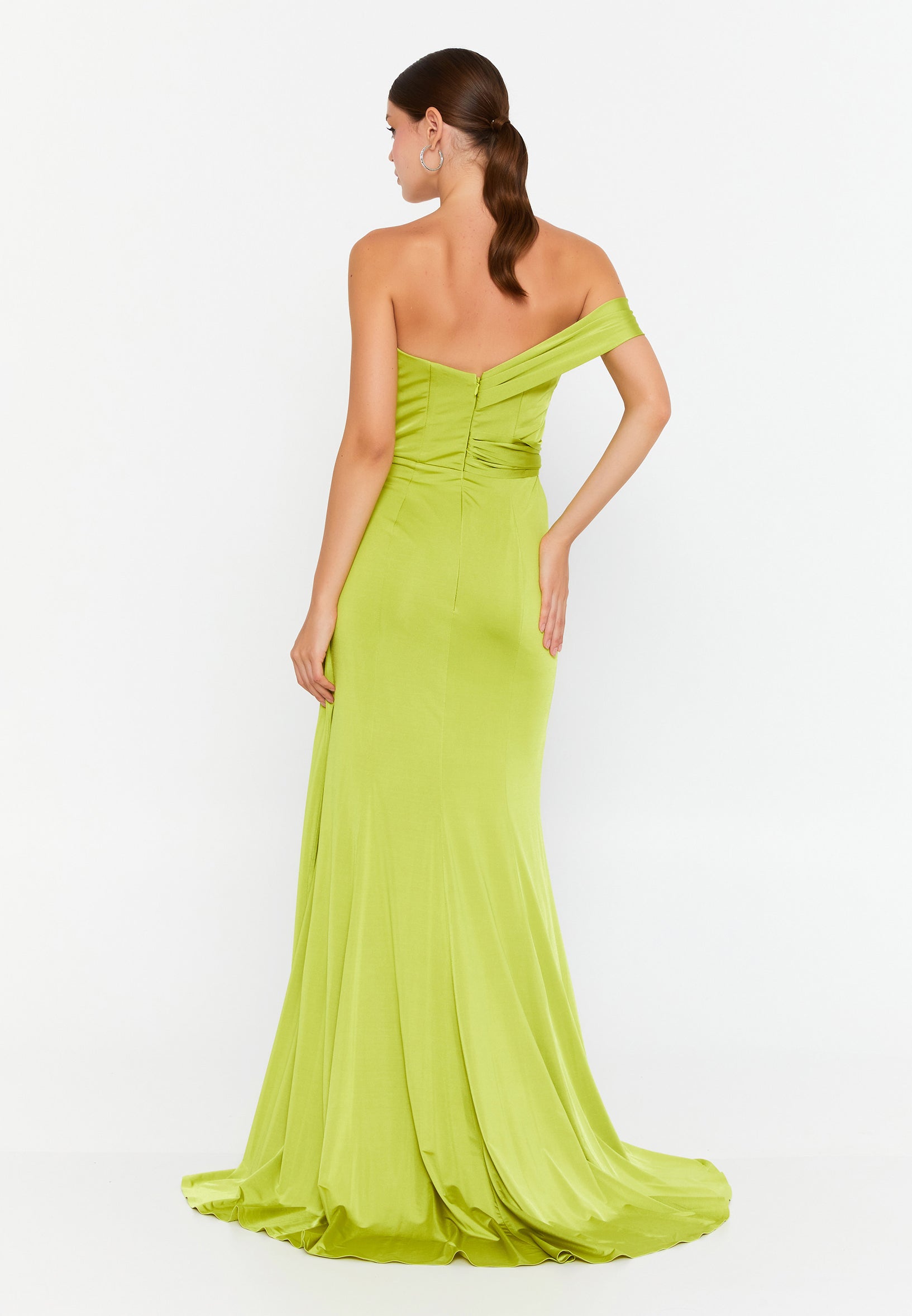 One Shoulder Maxi Lycra Mermaid Regular Wedding Guest Dress omn409