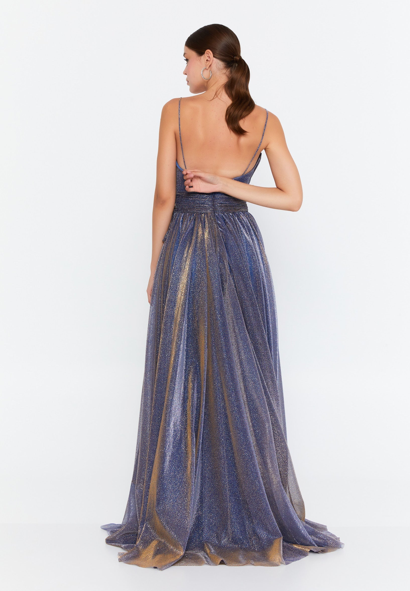 Sleeveless Maxi Tulle Column Regular Wedding Guest Dress prl047