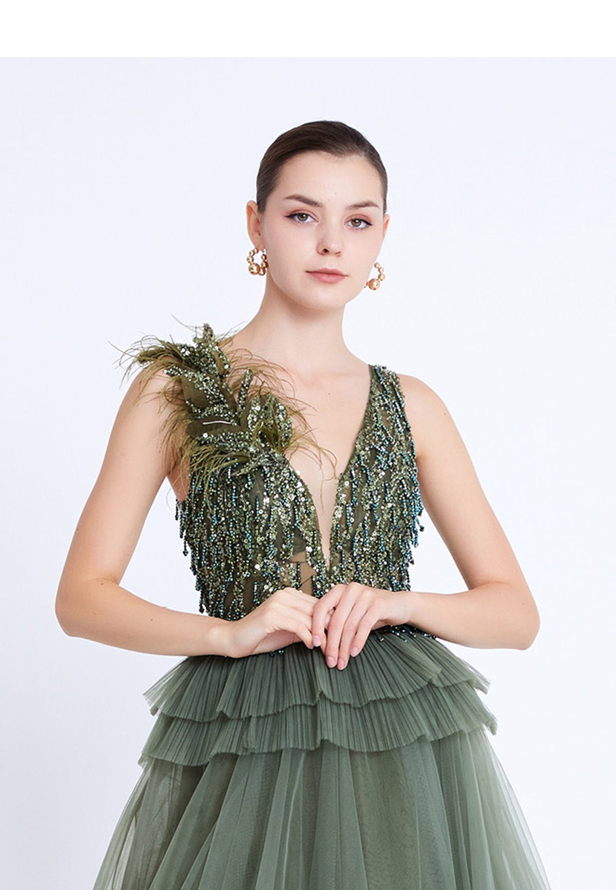 Sleeveless Maxi Tulle A - Line Regular Prom Dress aln1881
