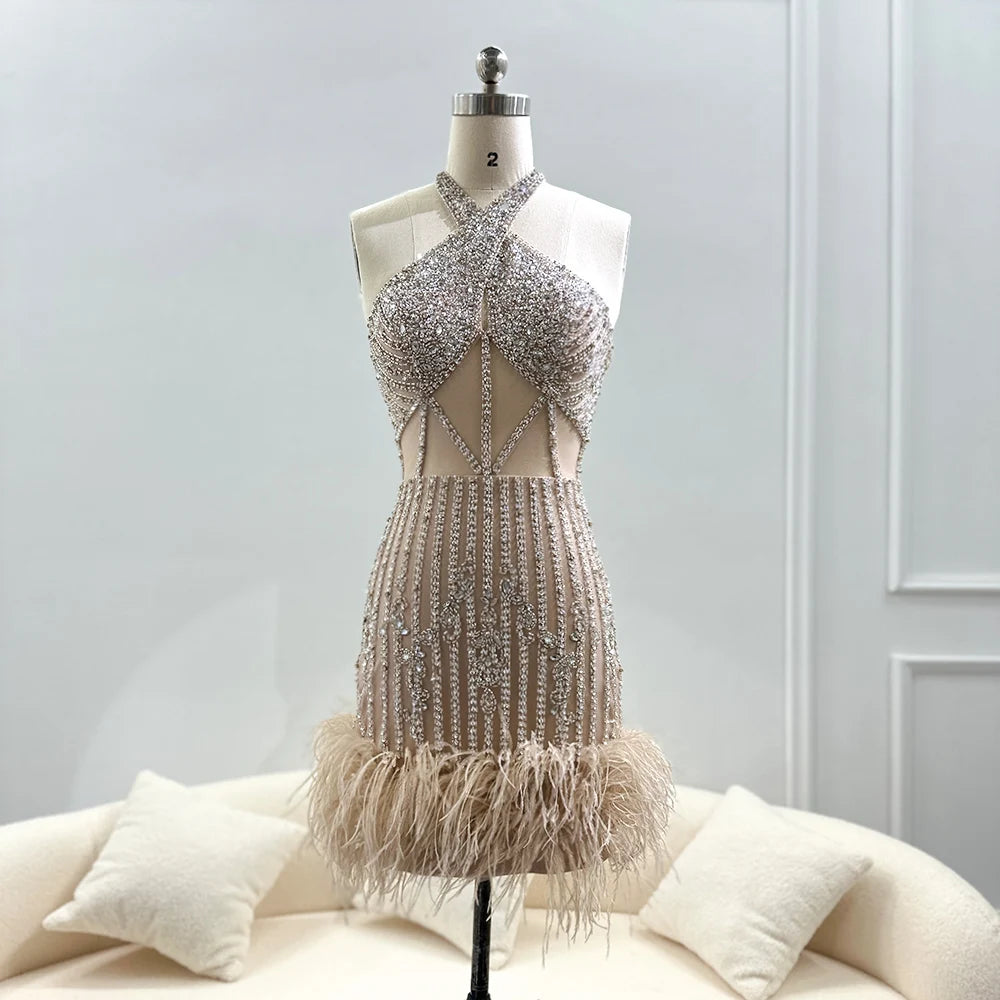 Haltera Feather Dress